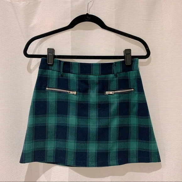 LF Skirts Green And Navy Plaid Mini Skirt Seek The Label From